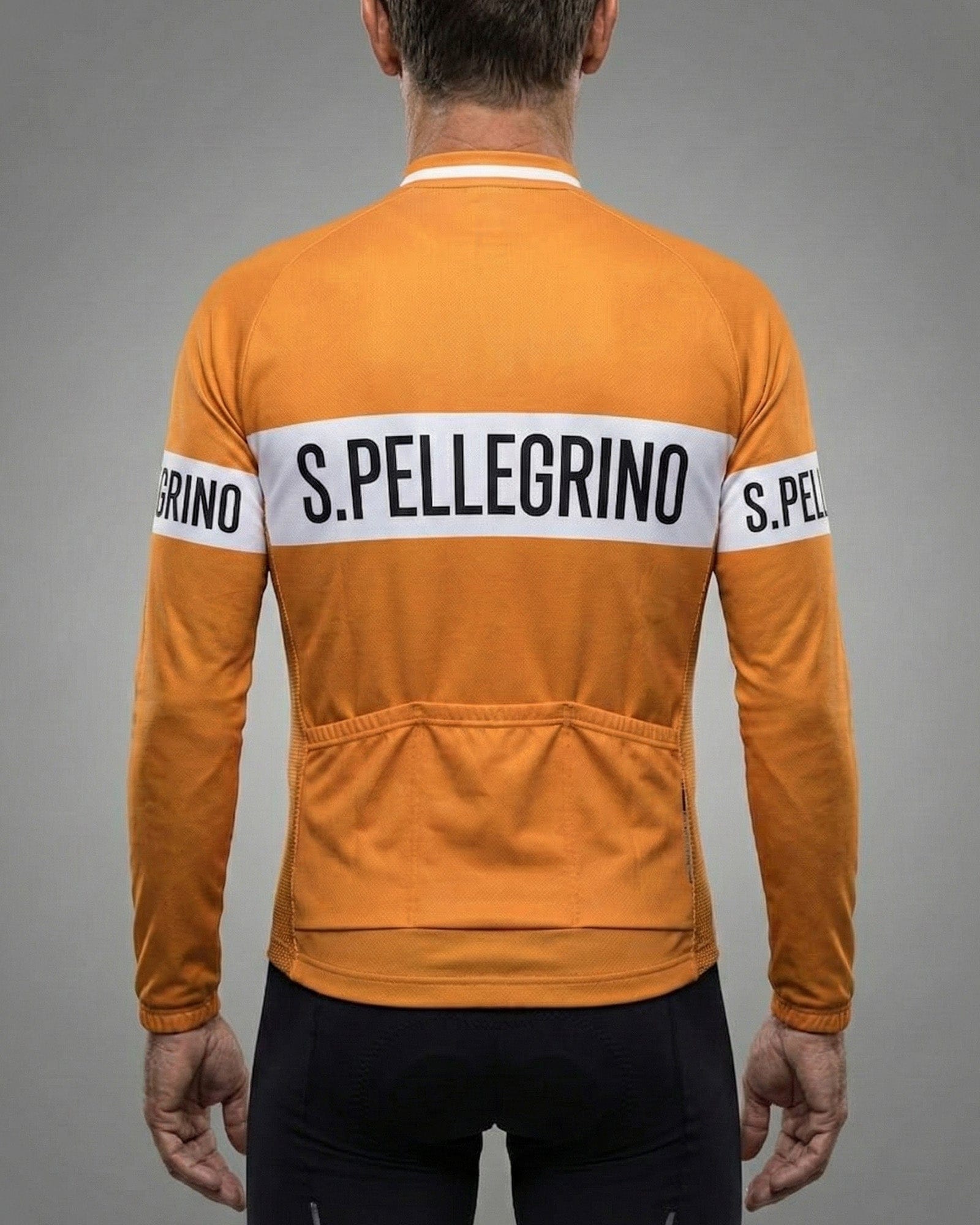 retrolica 1950s - 60s San Pellegrino Long Sleeve Retro Cycling Jersey - Italian Classic Team Replica