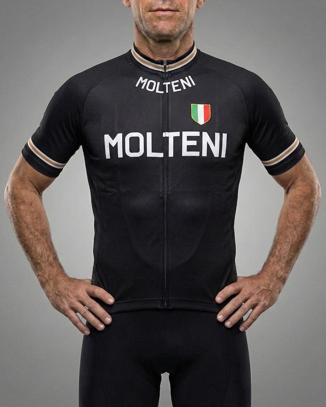 retrolica 1960s Molteni Black Retro Cycling Jersey - Iconic Italian Classic
