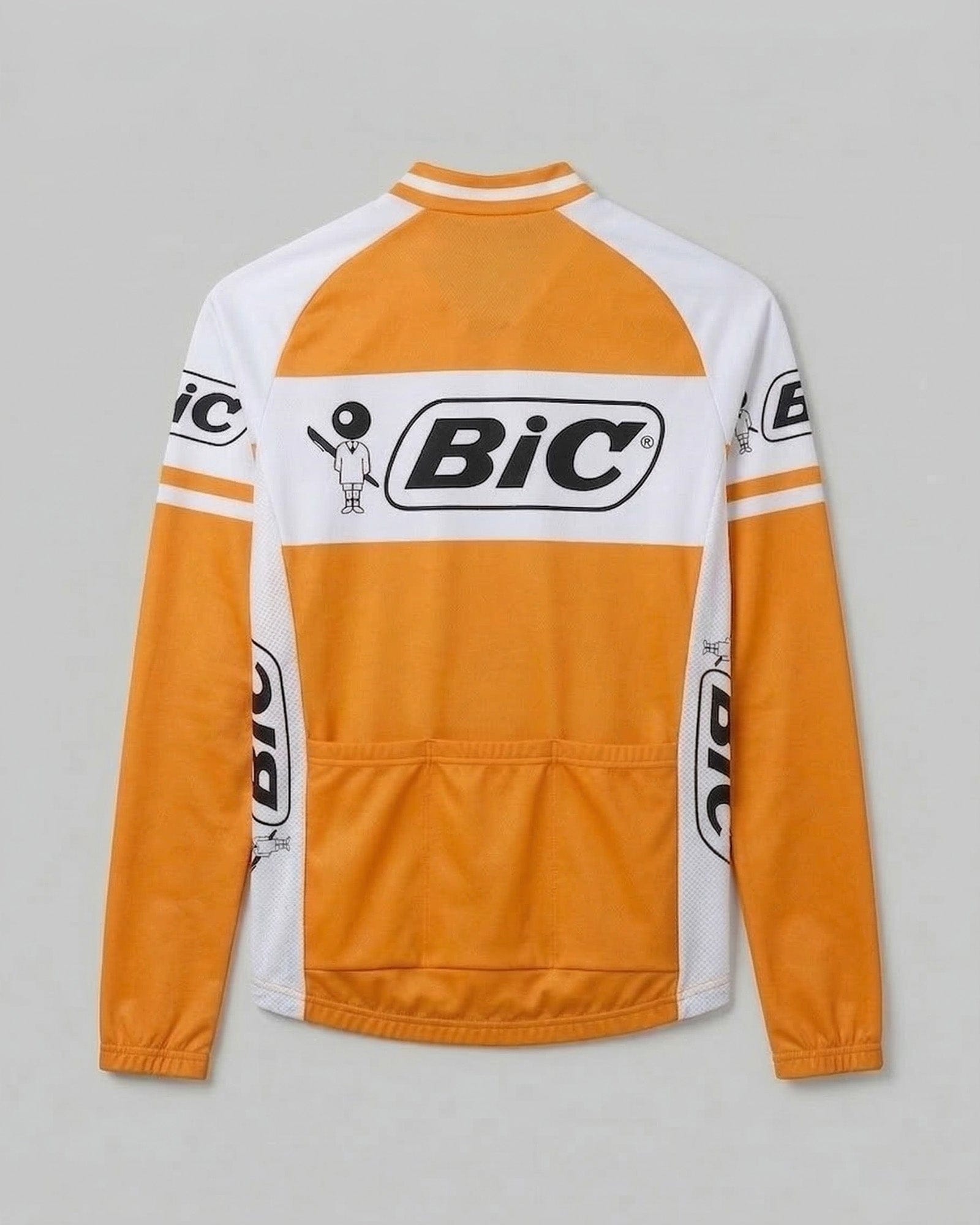 retrolica 1967-1974 BIC Orange Long Sleeve Retro Cycling Jersey - Anquetil & Ocaña