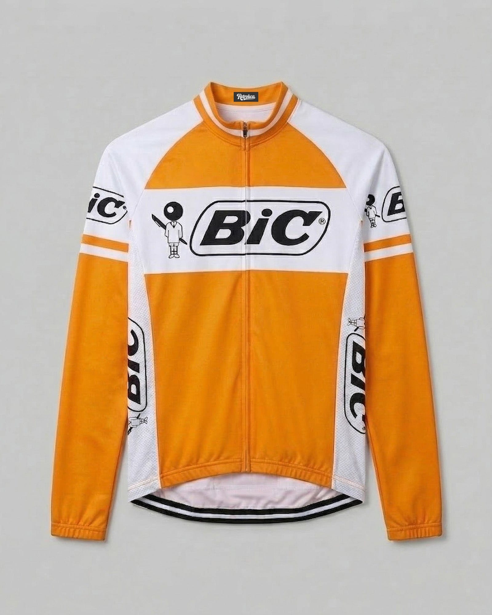 retrolica MEN / XS 1967-1974 BIC Orange Long Sleeve Retro Cycling Jersey - Anquetil & Ocaña