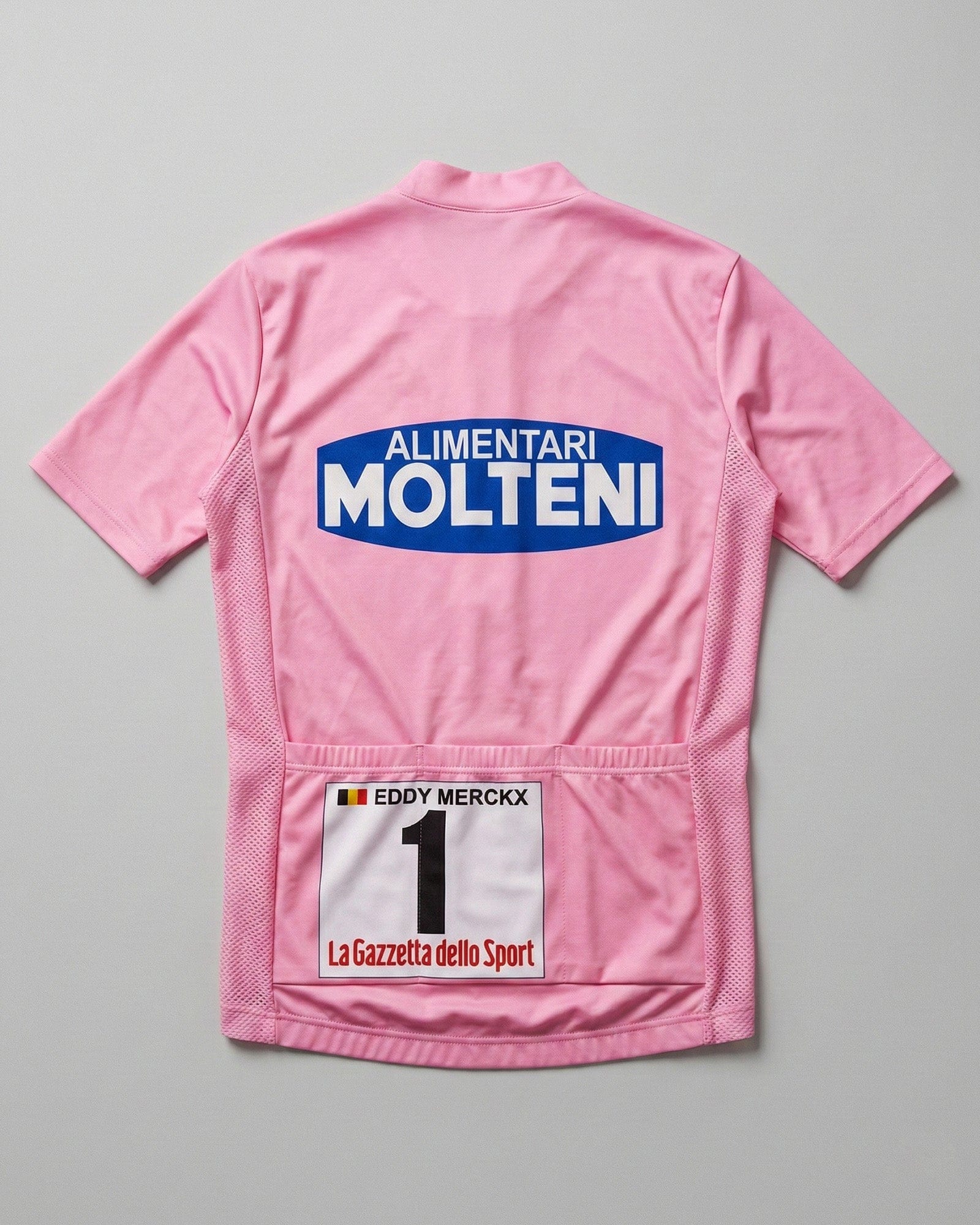retrolica 1972 Molteni Giro d'Italia Maglia Rosa Pink Leader Retro Cycling Jersey - Eddy Merckx