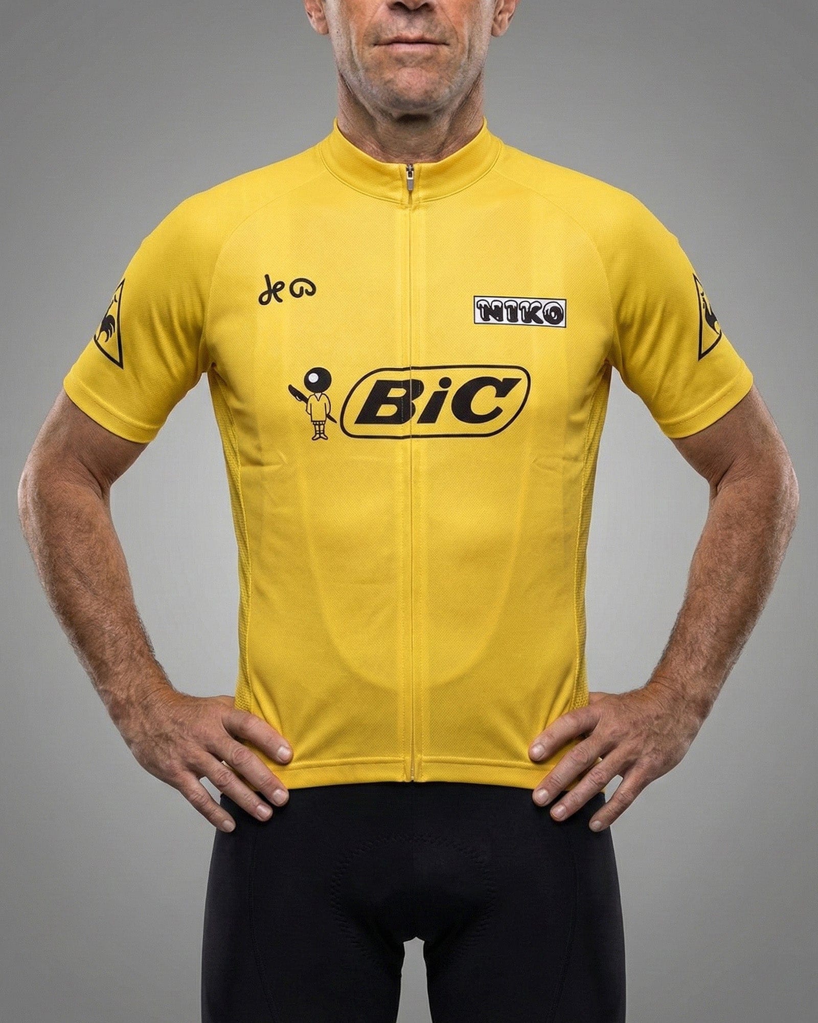 retrolica 1973 Bic Tour de France Yellow Maillot Jaune Retro Cycling Jersey - Luis Ocaña Edition