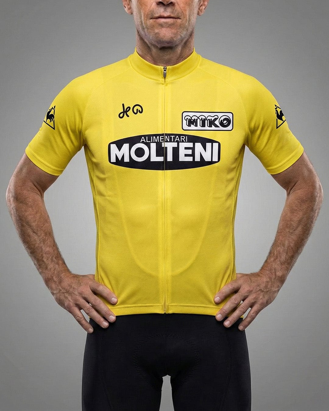retrolica 1974 Molteni Tour de France Yellow Maillot Jaune Retro Cycling Jersey - Eddy Merckx Edition