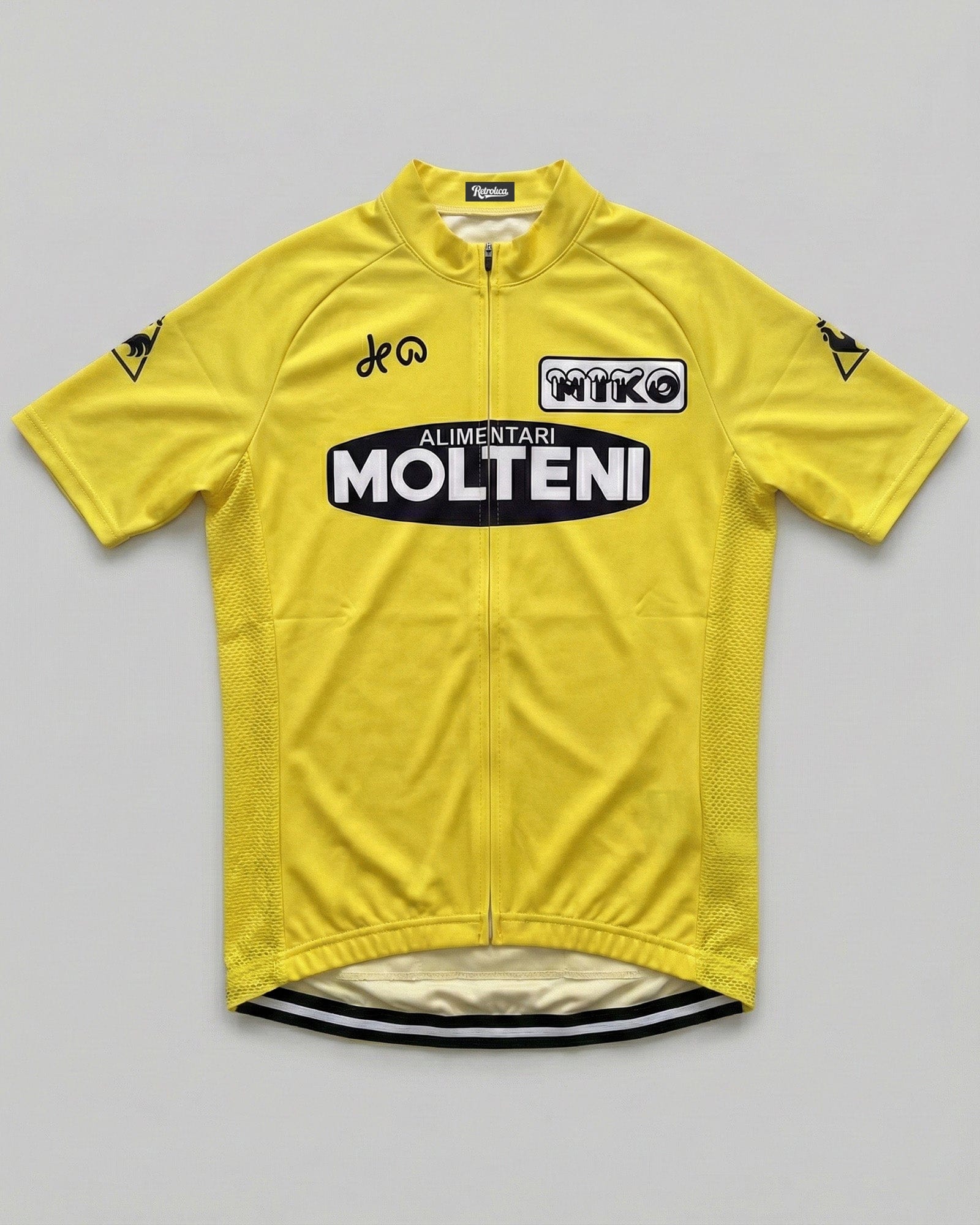 retrolica MEN / XS 1974 Molteni Tour de France Yellow Maillot Jaune Retro Cycling Jersey - Eddy Merckx Edition