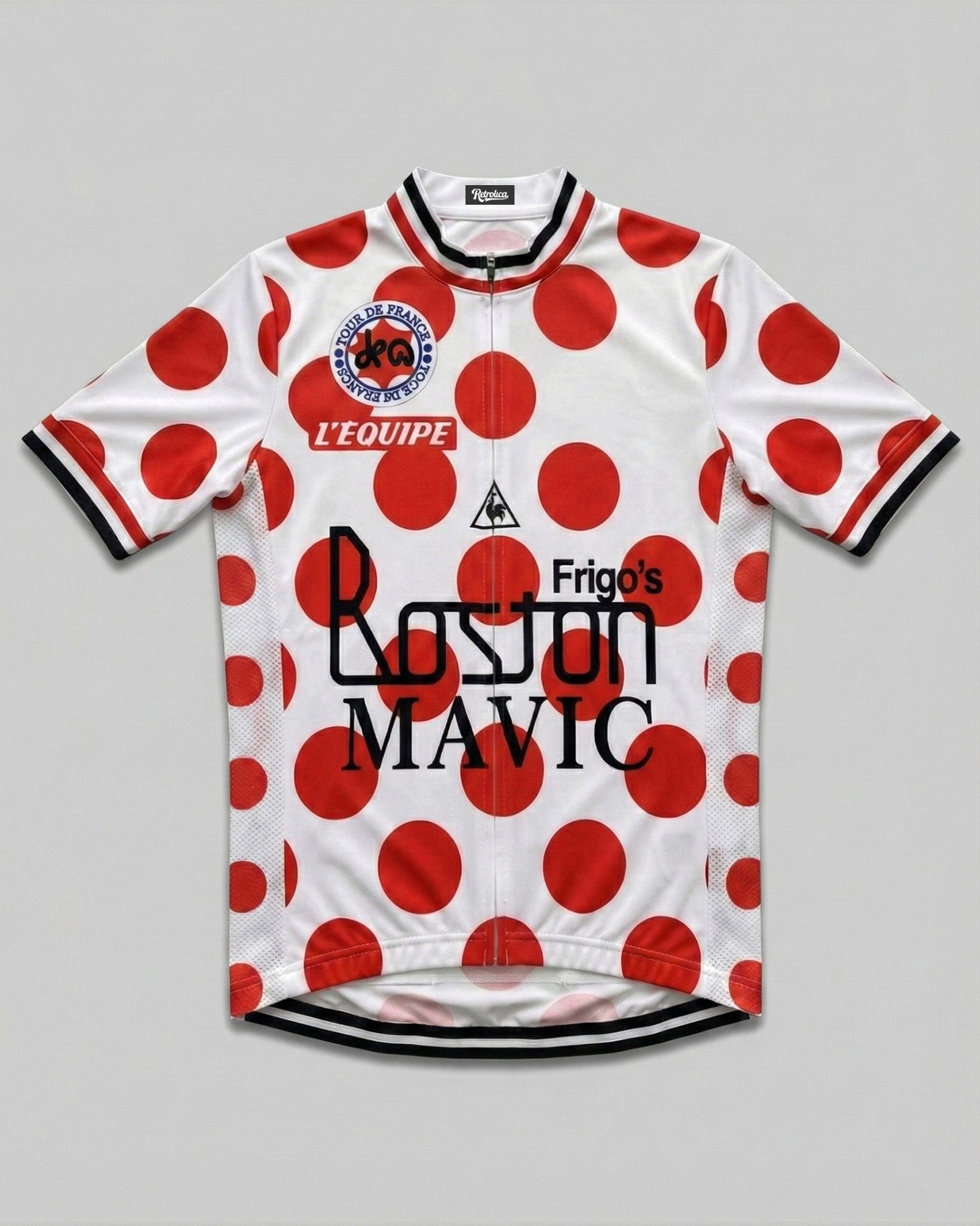 retrolica MEN / XS 1981 Tour de France KOM Polka Dot Retro Cycling Jersey - Lucien Van Impe Boston-Mavic