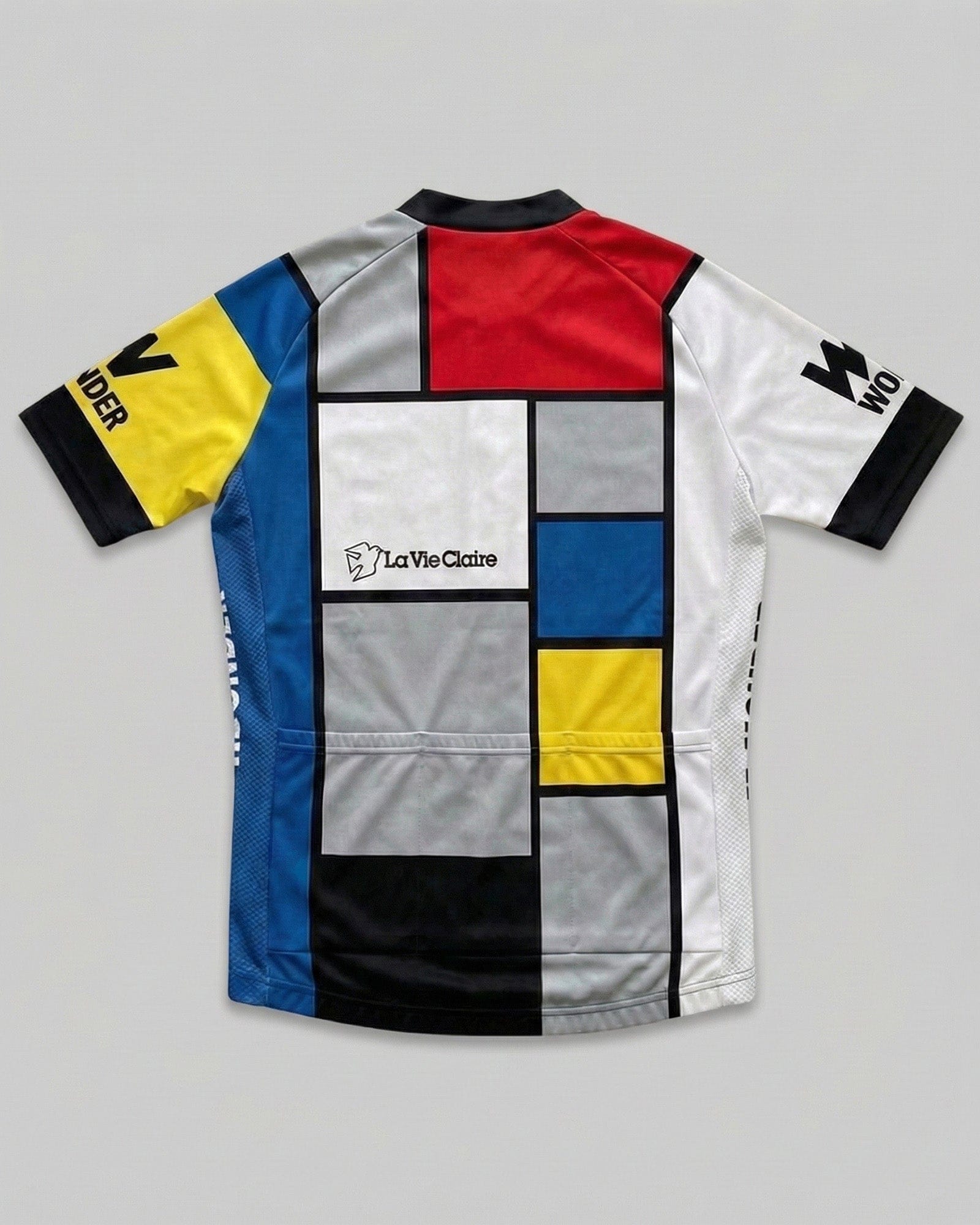 retrolica 1985 La Vie Claire Mondrian Retro Cycling Jersey - Hinault & LeMond