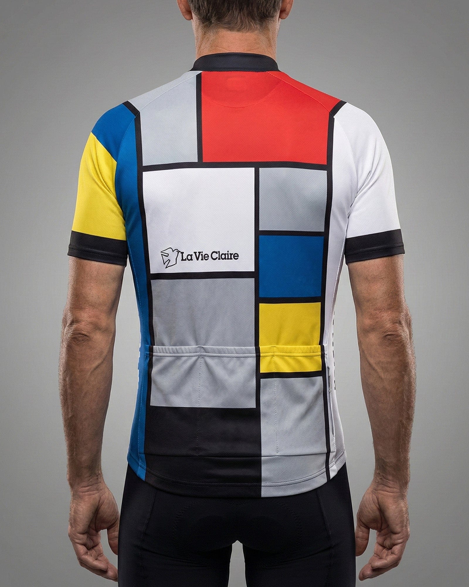 retrolica 1985 La Vie Claire Mondrian Retro Cycling Jersey - Hinault & LeMond