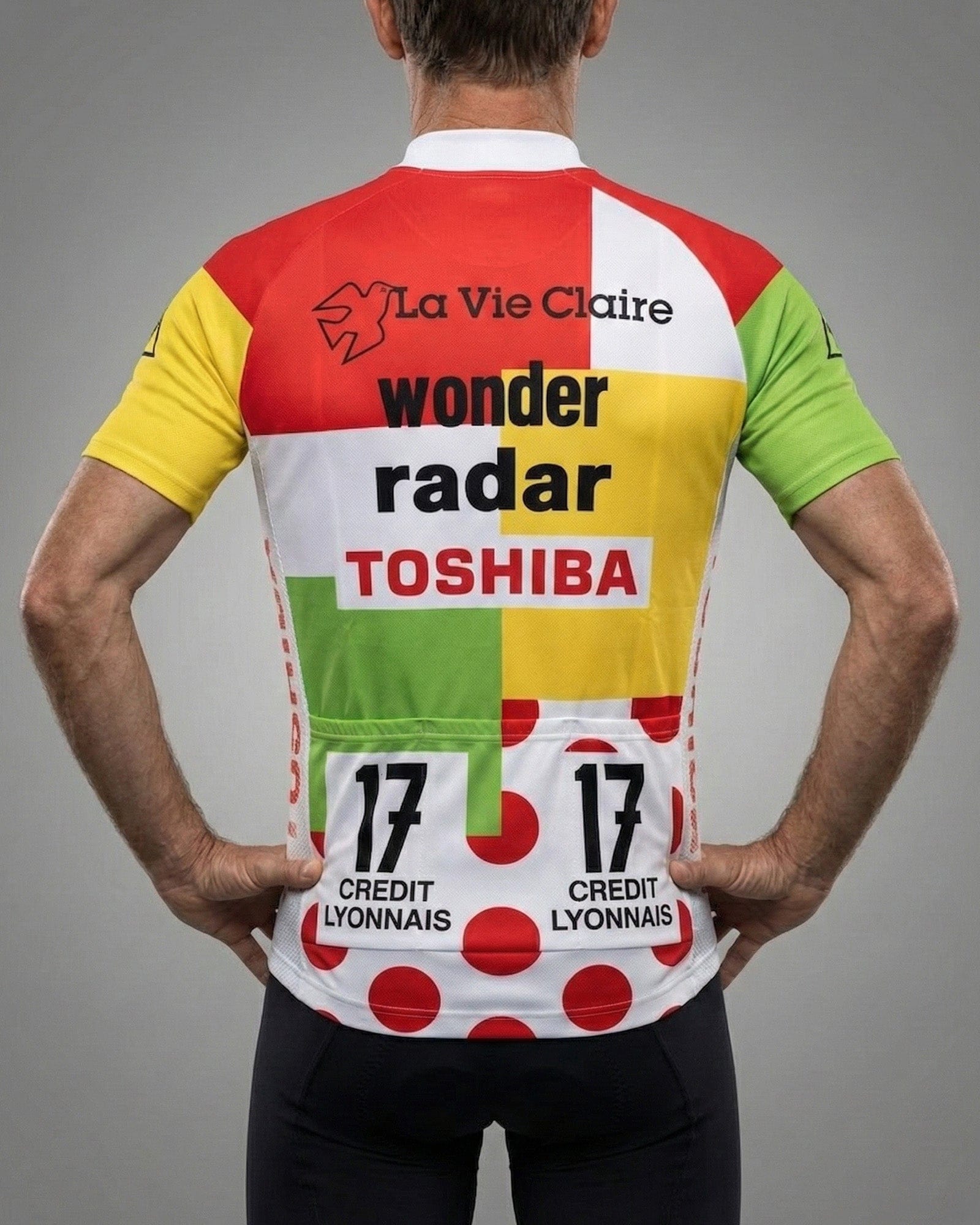 retrolica 1985 La Vie Claire Tour de France Combination Retro Cycling Jersey - Greg LeMond