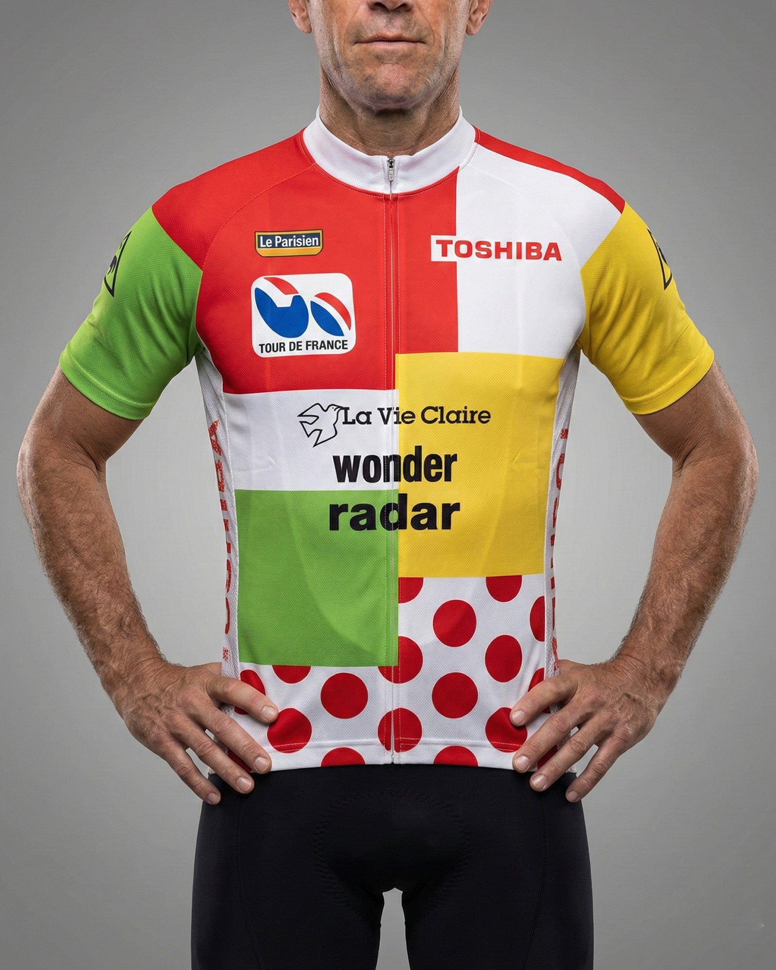 retrolica 1985 La Vie Claire Tour de France Combination Retro Cycling Jersey - Greg LeMond