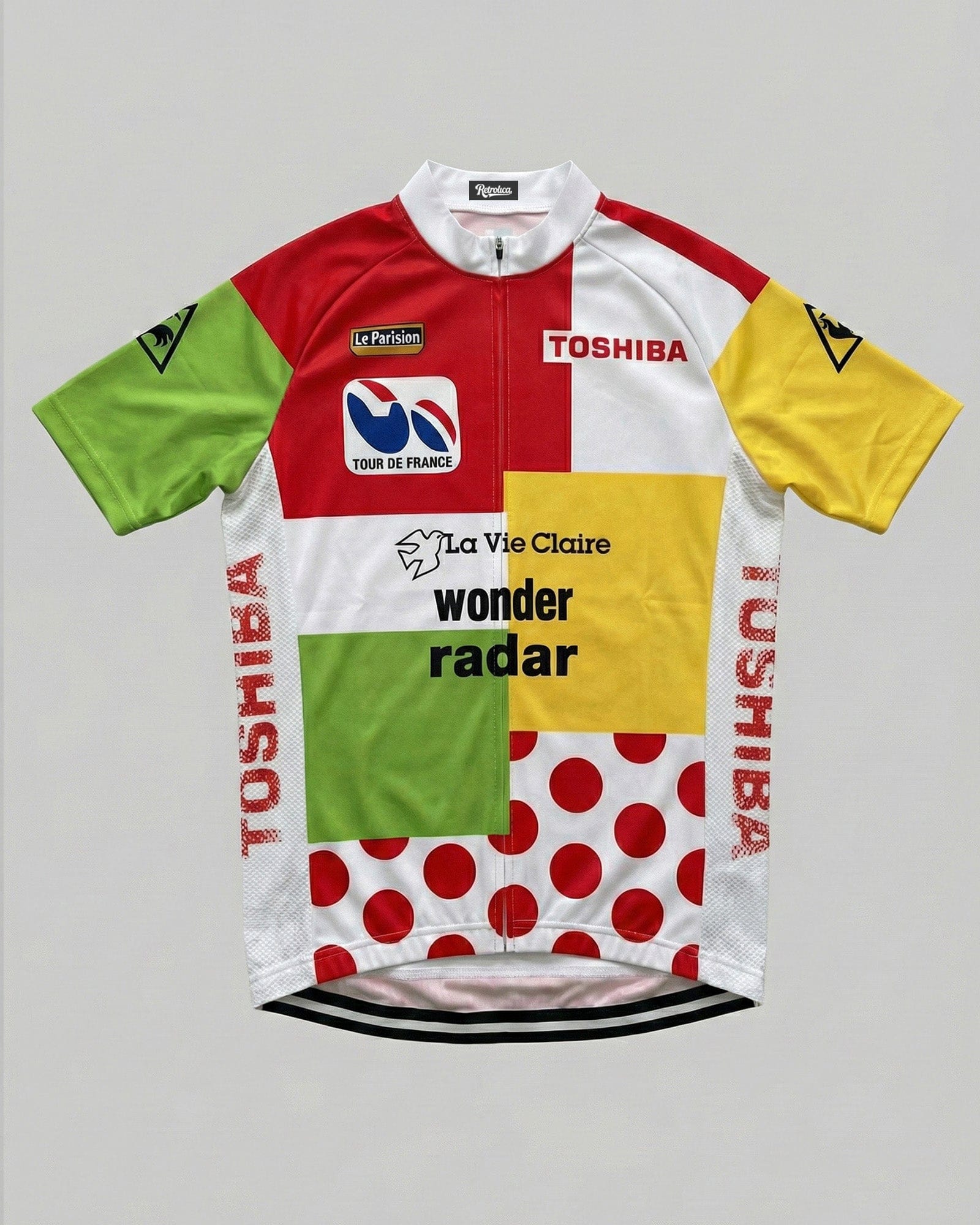 retrolica MEN / XS 1985 La Vie Claire Tour de France Combination Retro Cycling Jersey - Greg LeMond