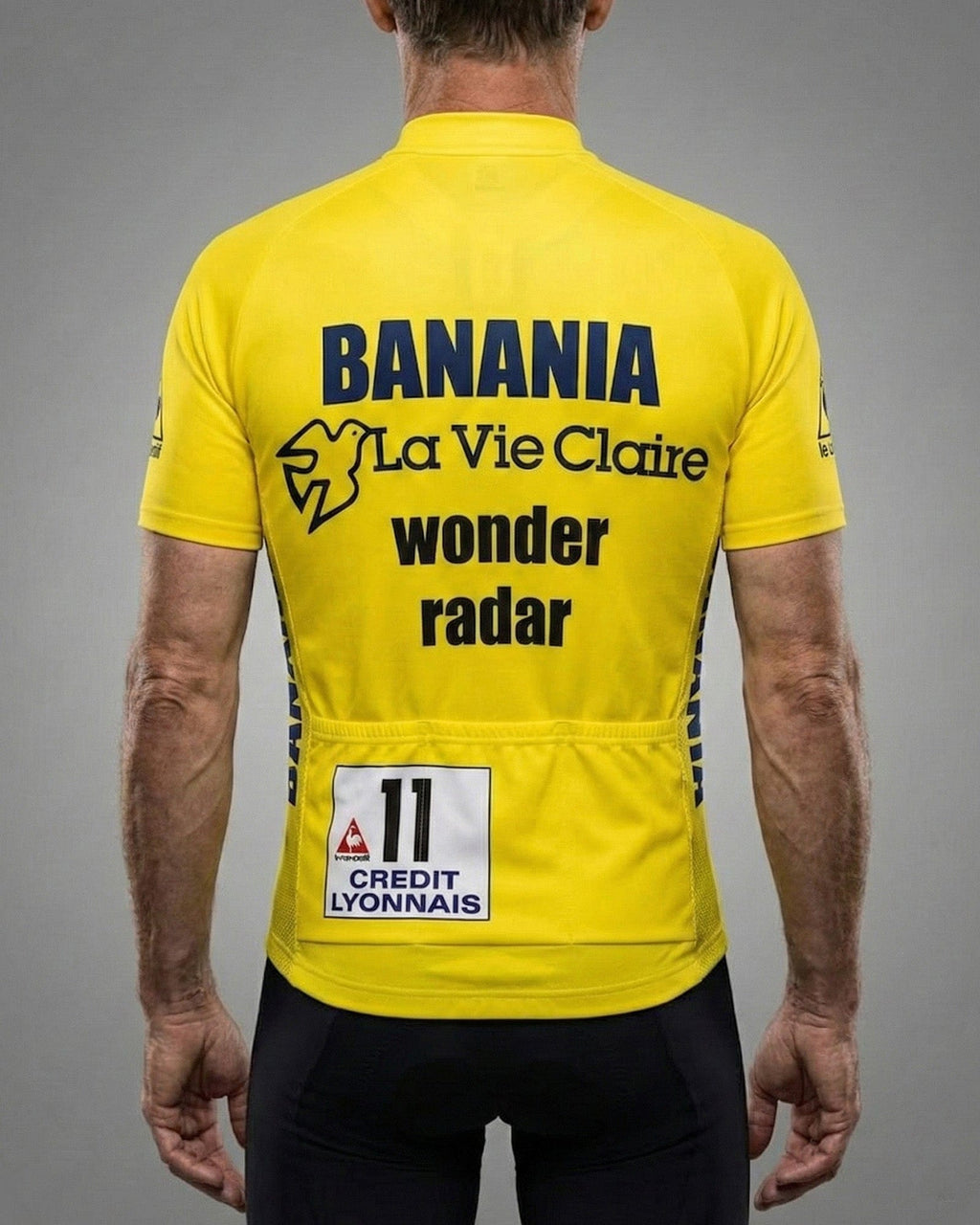 retrolica 1985 La Vie Claire Tour de France Maillot Jaune Retro Cycling Jersey
