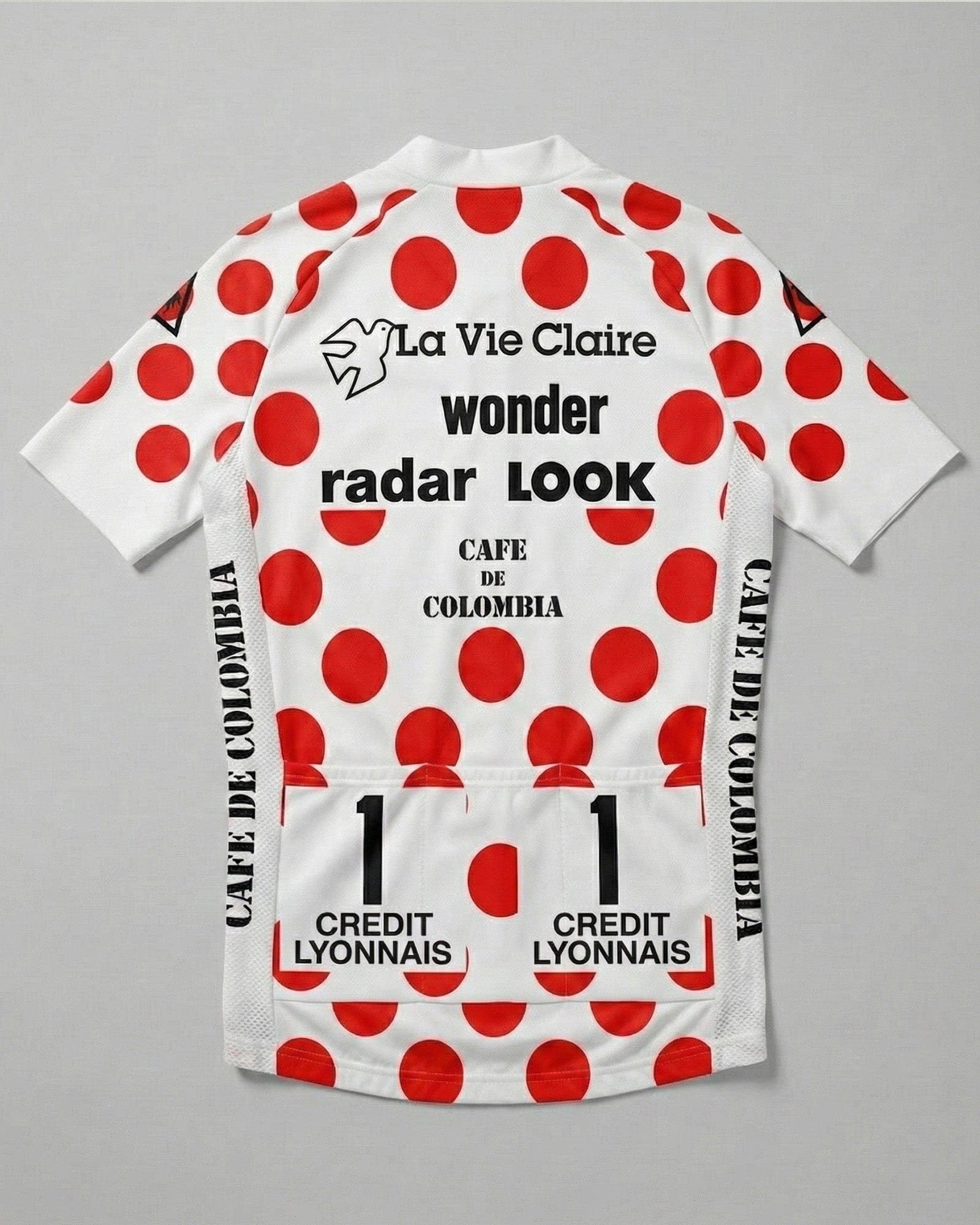 retrolica 1986 La Vie Claire Tour de France KOM Polka Dot Retro Cycling Jersey