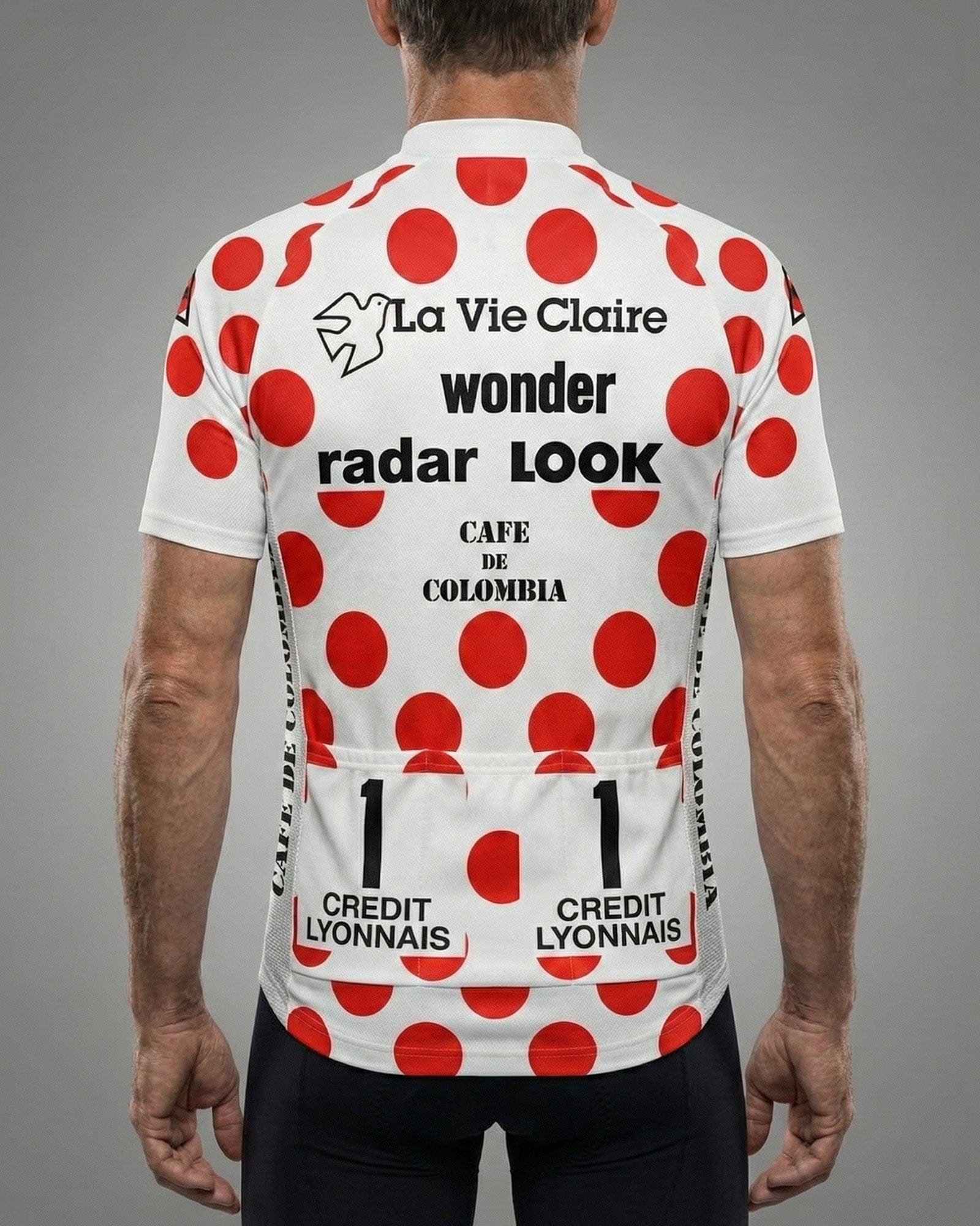 retrolica 1986 La Vie Claire Tour de France KOM Polka Dot Retro Cycling Jersey