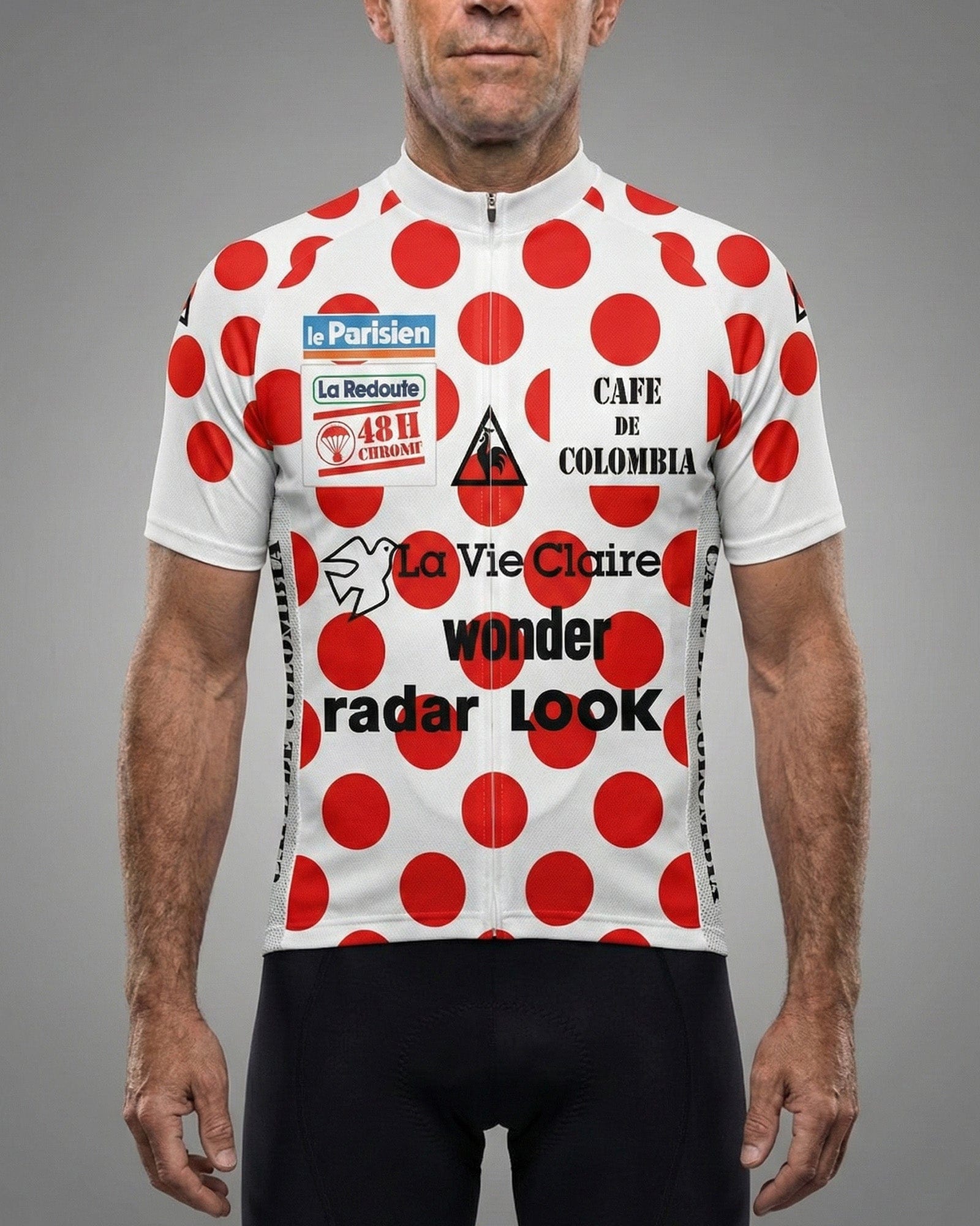 retrolica 1986 La Vie Claire Tour de France KOM Polka Dot Retro Cycling Jersey