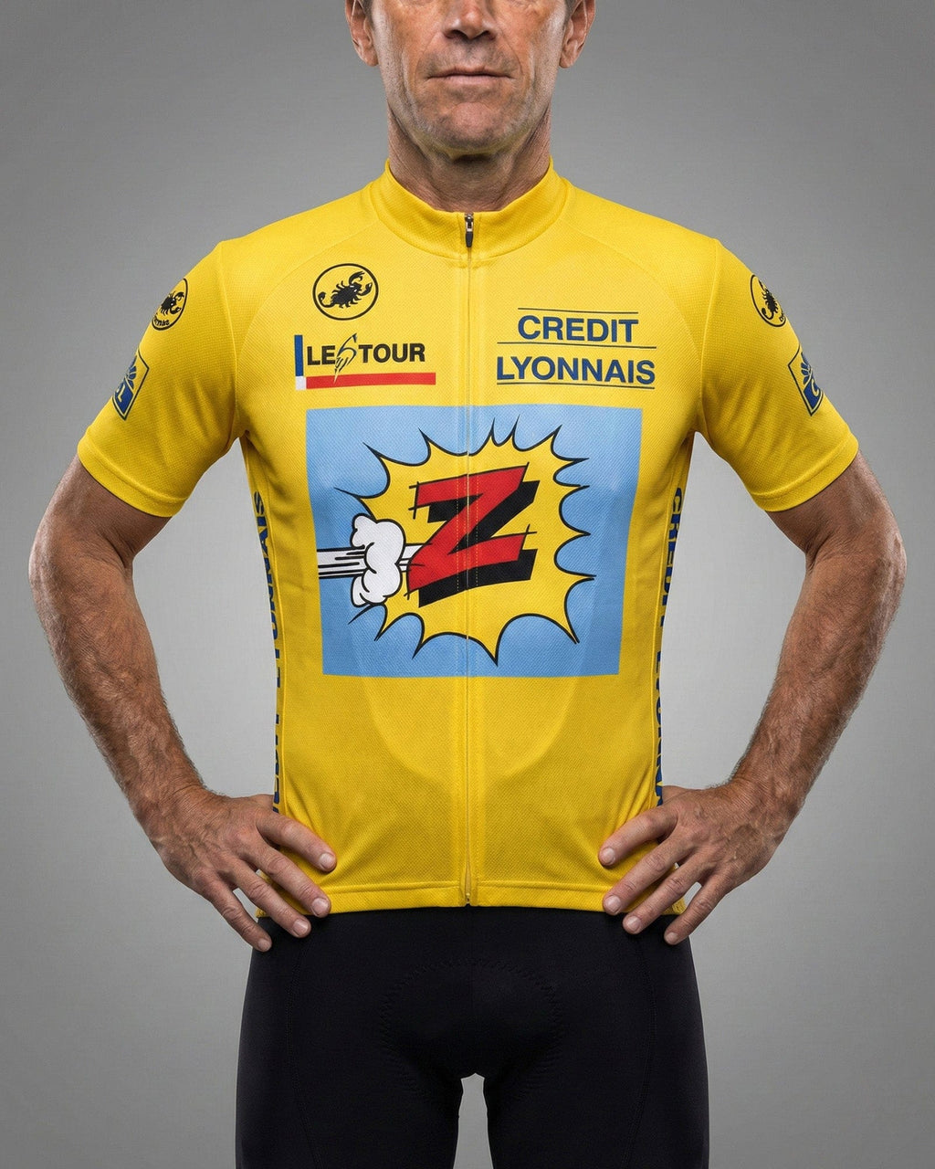retrolica 1990 Z Tour de France Yellow Maillot Jaune Retro Cycling Jersey - Greg LeMond