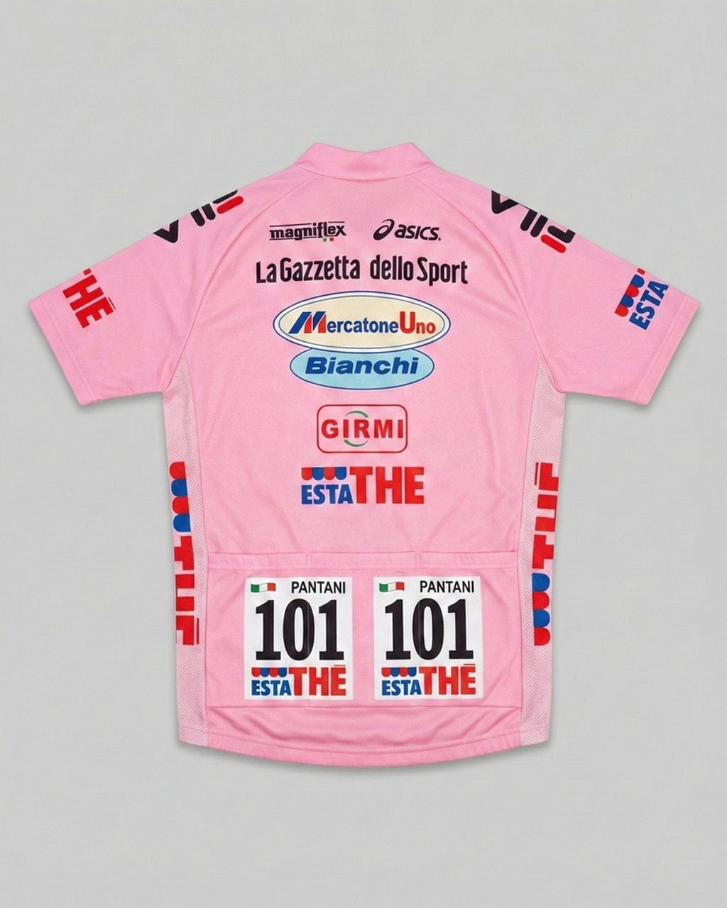retrolica 1999 Giro d'Italia Maglia Rosa Retro Cycling Jersey - Marco Pantani