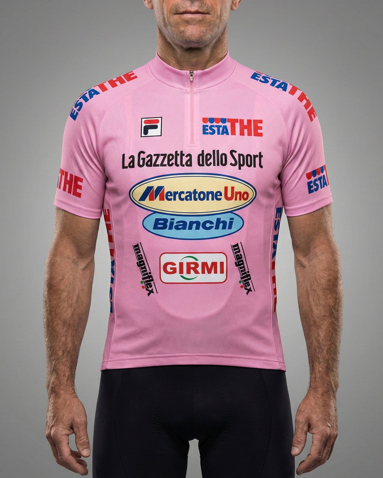 retrolica 1999 Giro d'Italia Maglia Rosa Retro Cycling Jersey - Marco Pantani