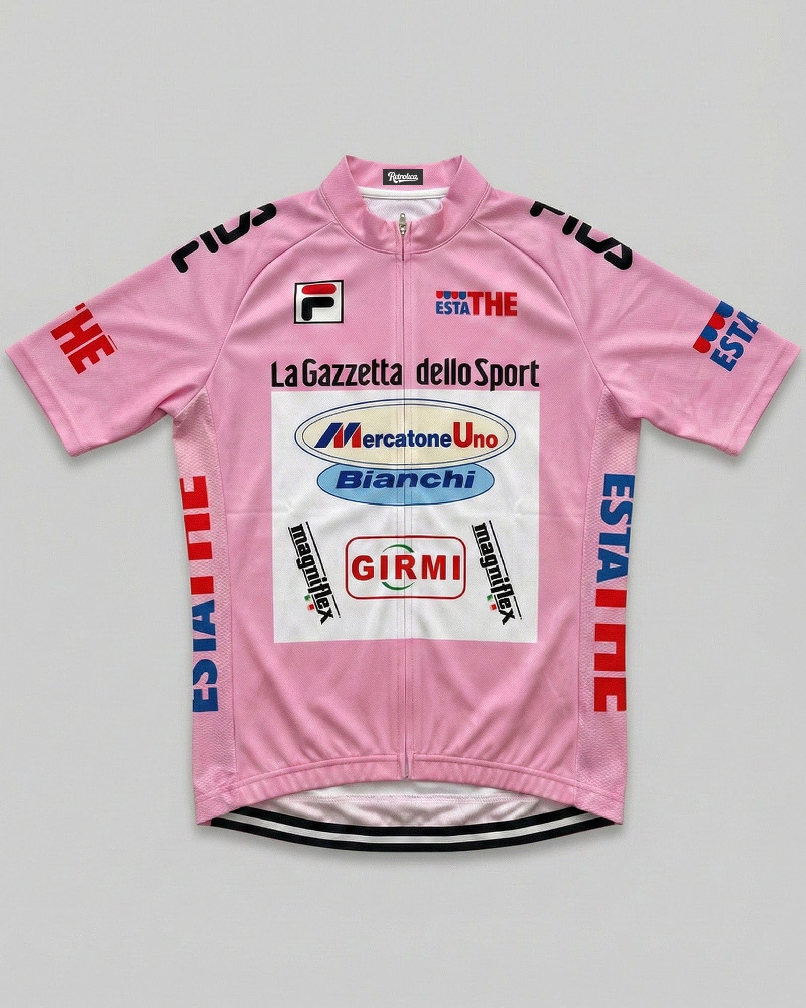 retrolica MEN / XS 1999 Giro d'Italia Maglia Rosa Retro Cycling Jersey - Marco Pantani