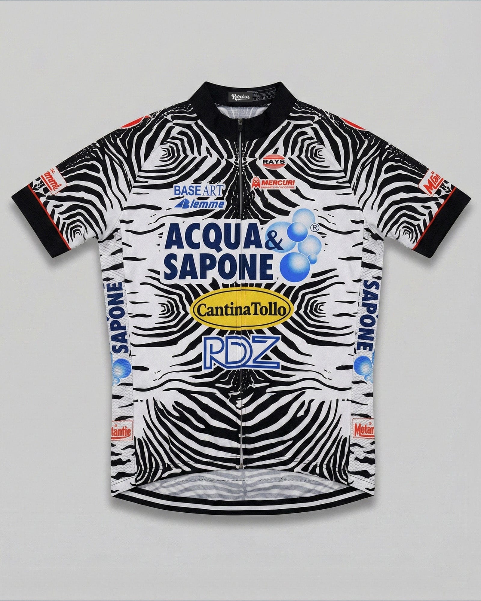 retrolica MEN / XS 2002 Acqua & Sapone Cantina Tollo Zebra Retro Cycling Jersey - Mario Cipollini