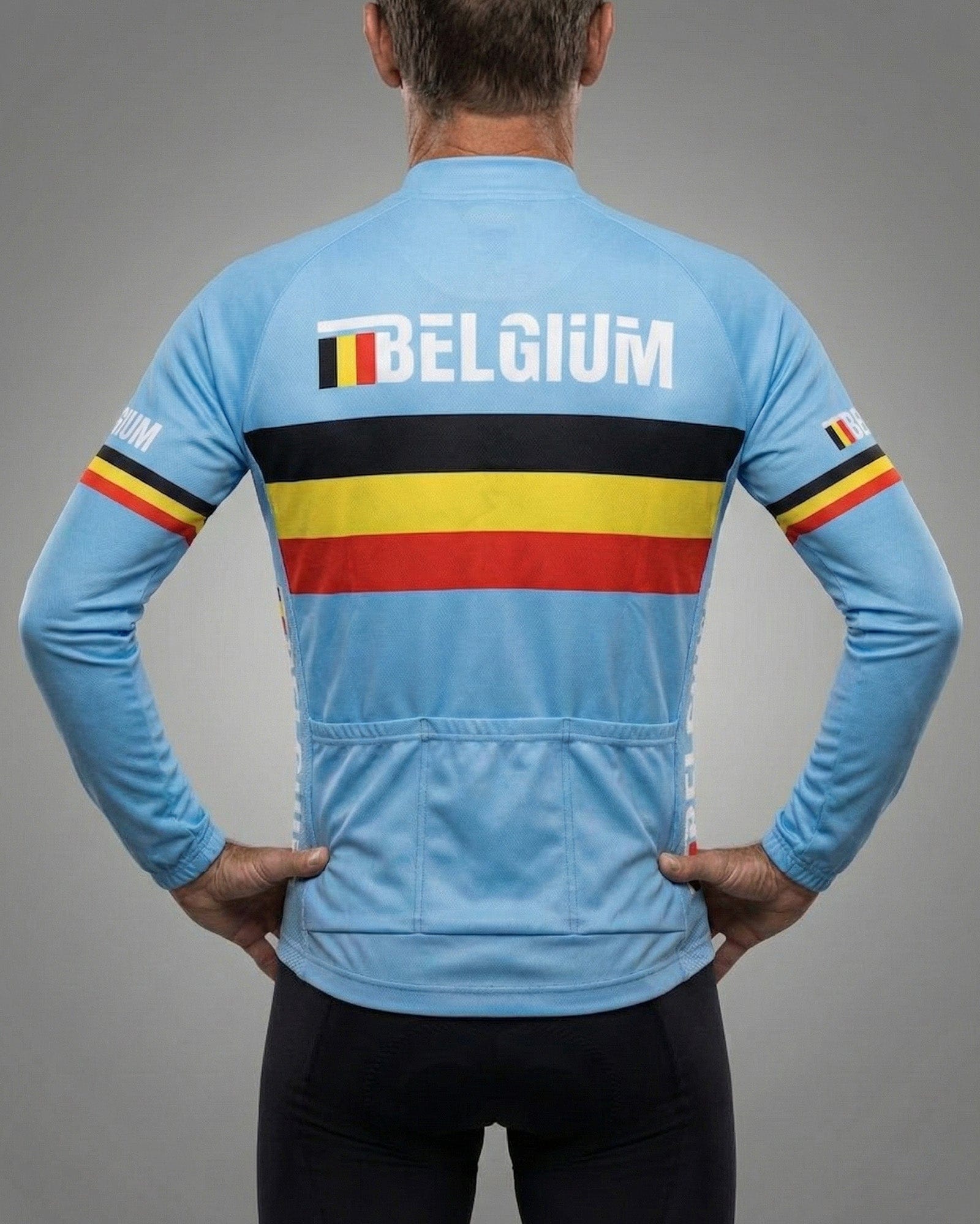retrolica 2013 Belgium National Team UCI World Championships Long Sleeve Retro Cycling Jersey