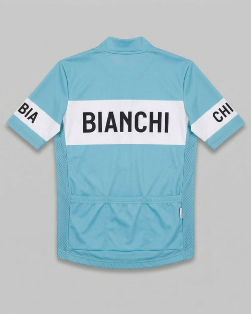retrolica Bianchi Celeste Retro Cycling Jersey - Classic Italian Icon