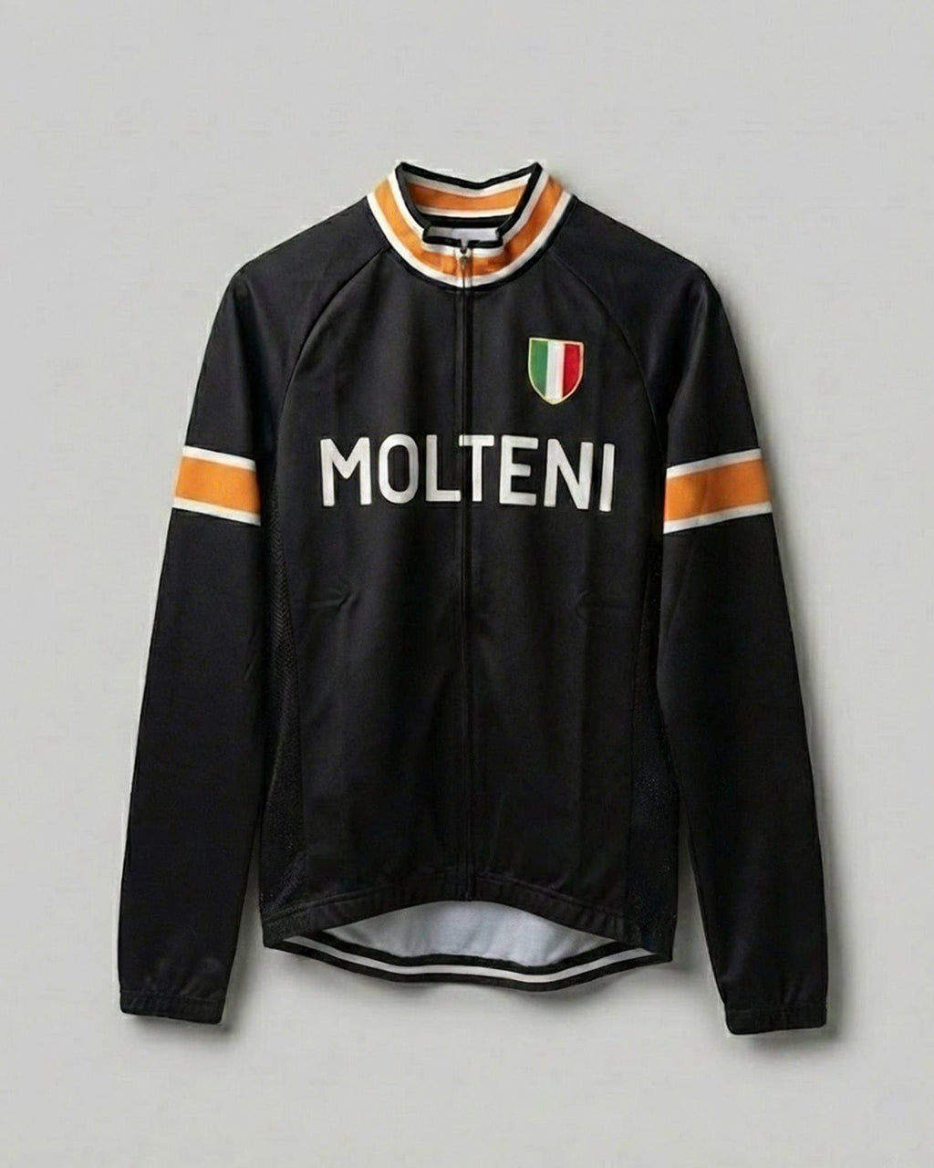 retrolica MEN / XS Molteni Black Long Sleeve Retro Cycling Jersey - Eddy Merckx Iconic Team Edition
