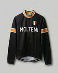retrolica MEN / XS Molteni Black Long Sleeve Retro Cycling Jersey - Eddy Merckx Iconic Team Edition