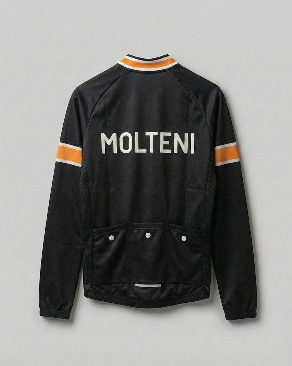 retrolica Molteni Black Long Sleeve Retro Cycling Jersey - Eddy Merckx Iconic Team Edition