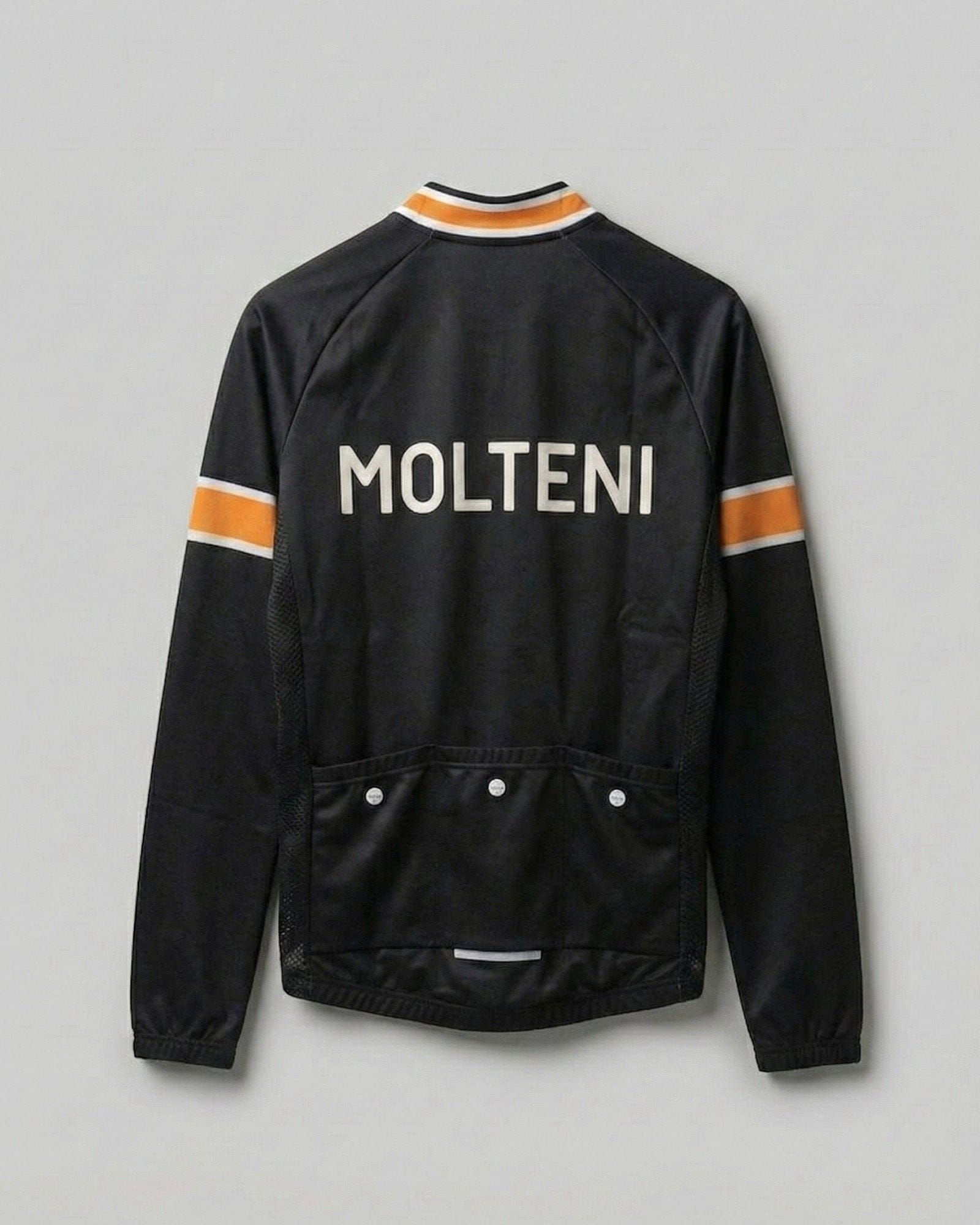 retrolica Molteni Black Long Sleeve Retro Cycling Jersey - Eddy Merckx Iconic Team Edition